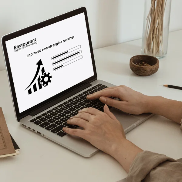 An image showing improved search engine rankings for a restaurant website.